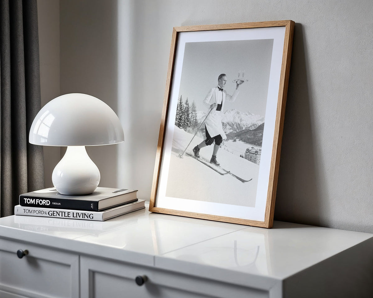 Ski Waiter - Vintage Ski Photo Print