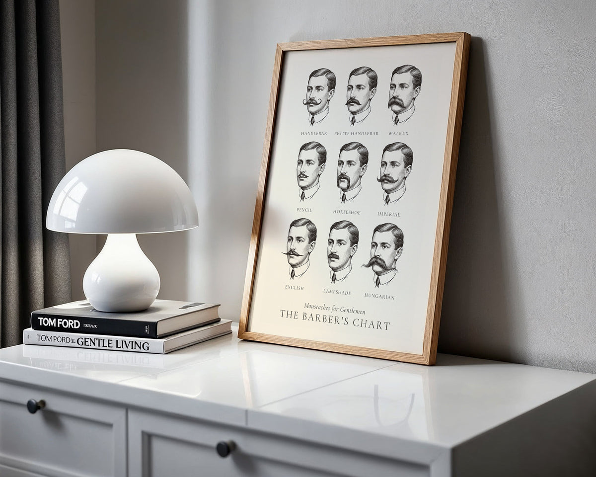 Moustaches for Gentlemen Chart - The Barber's Chart