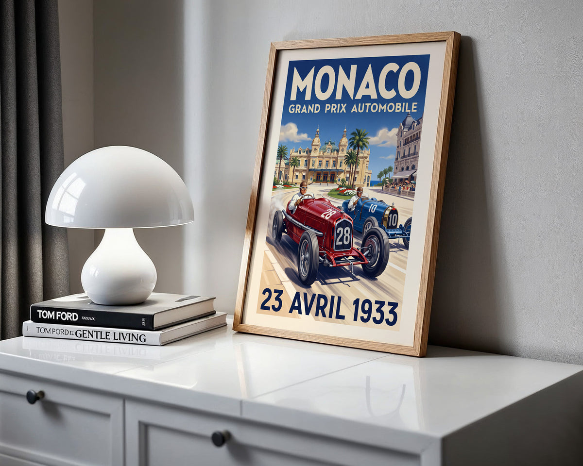 Monaco 1933 Grand Prix Poster - Casino Duel