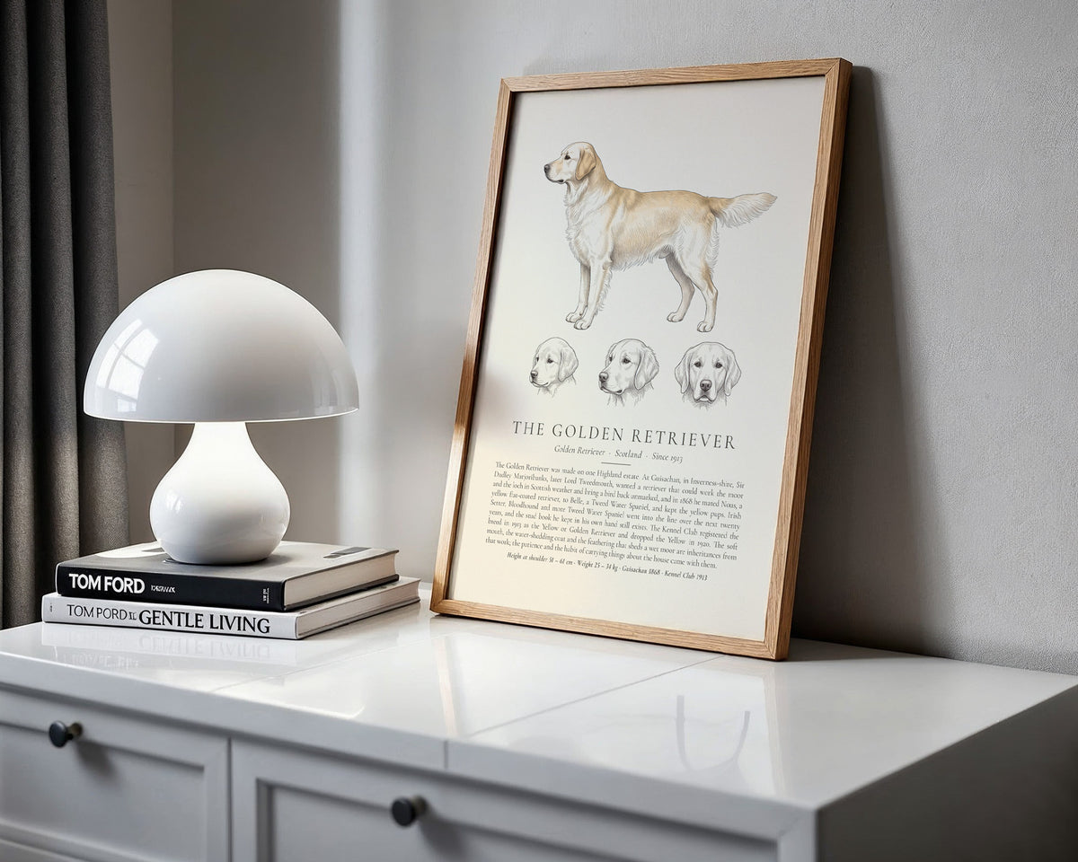 Cream Golden Retriever Plate - The Kennel Book