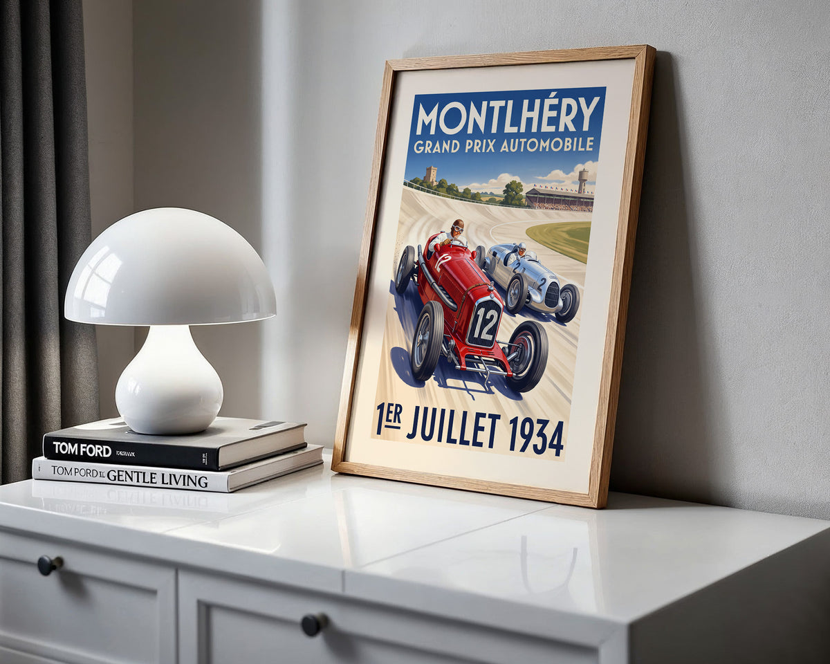 Montlhéry 1934 Grand Prix Poster - Vintage Motor Racing Art