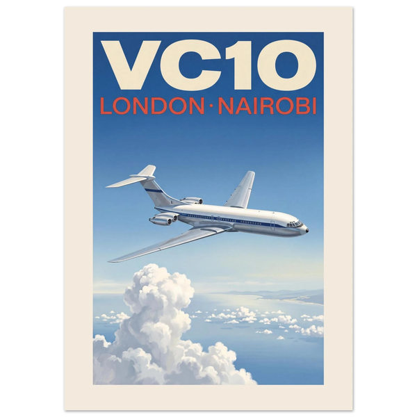 VC10 — London Nairobi vintage aviation poster