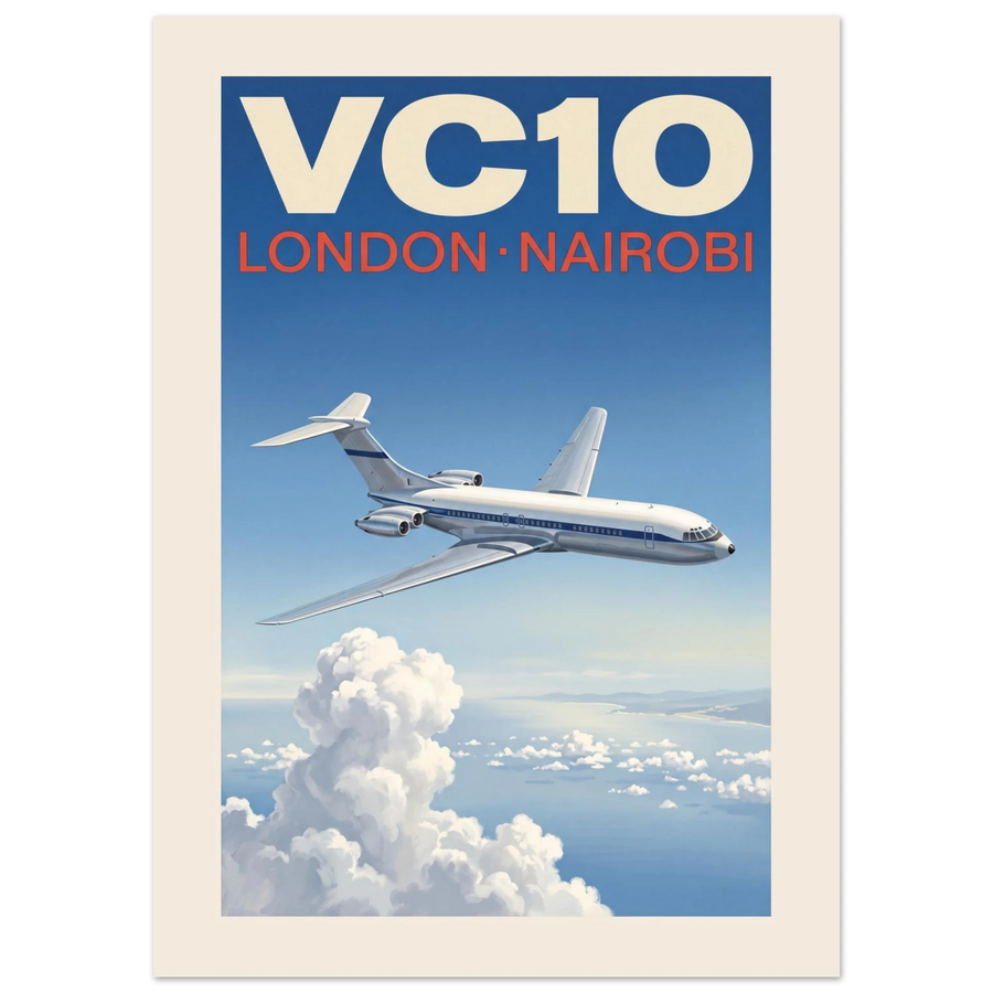 VC10 — London Nairobi vintage aviation poster