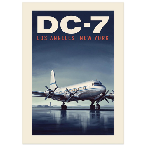 DC-7 — Los Angeles New York vintage aviation poster