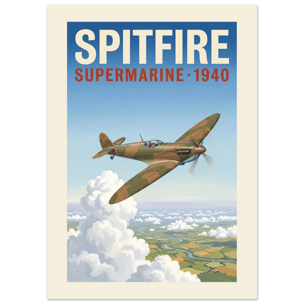 Spitfire — Supermarine 1940 vintage aviation poster