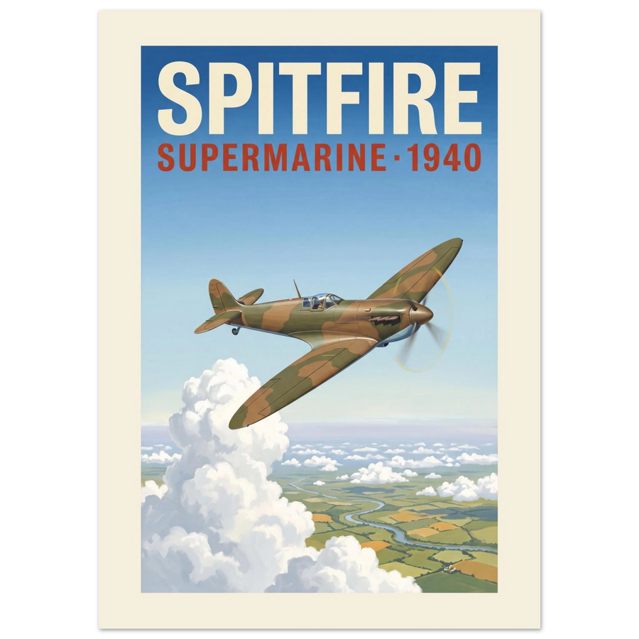 Spitfire — Supermarine 1940 vintage aviation poster