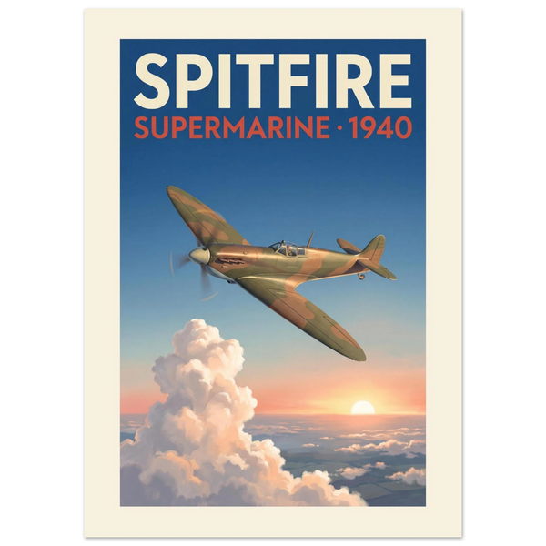 Spitfire — Supermarine 1940 vintage aviation poster