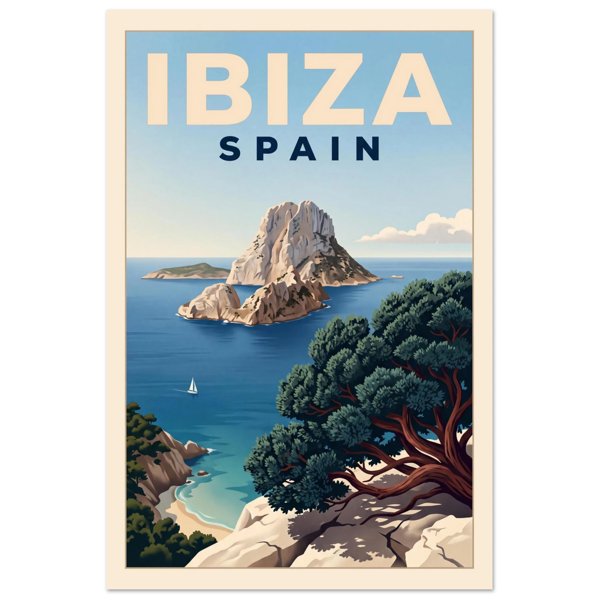 Ibiza - Spain vintage travel poster