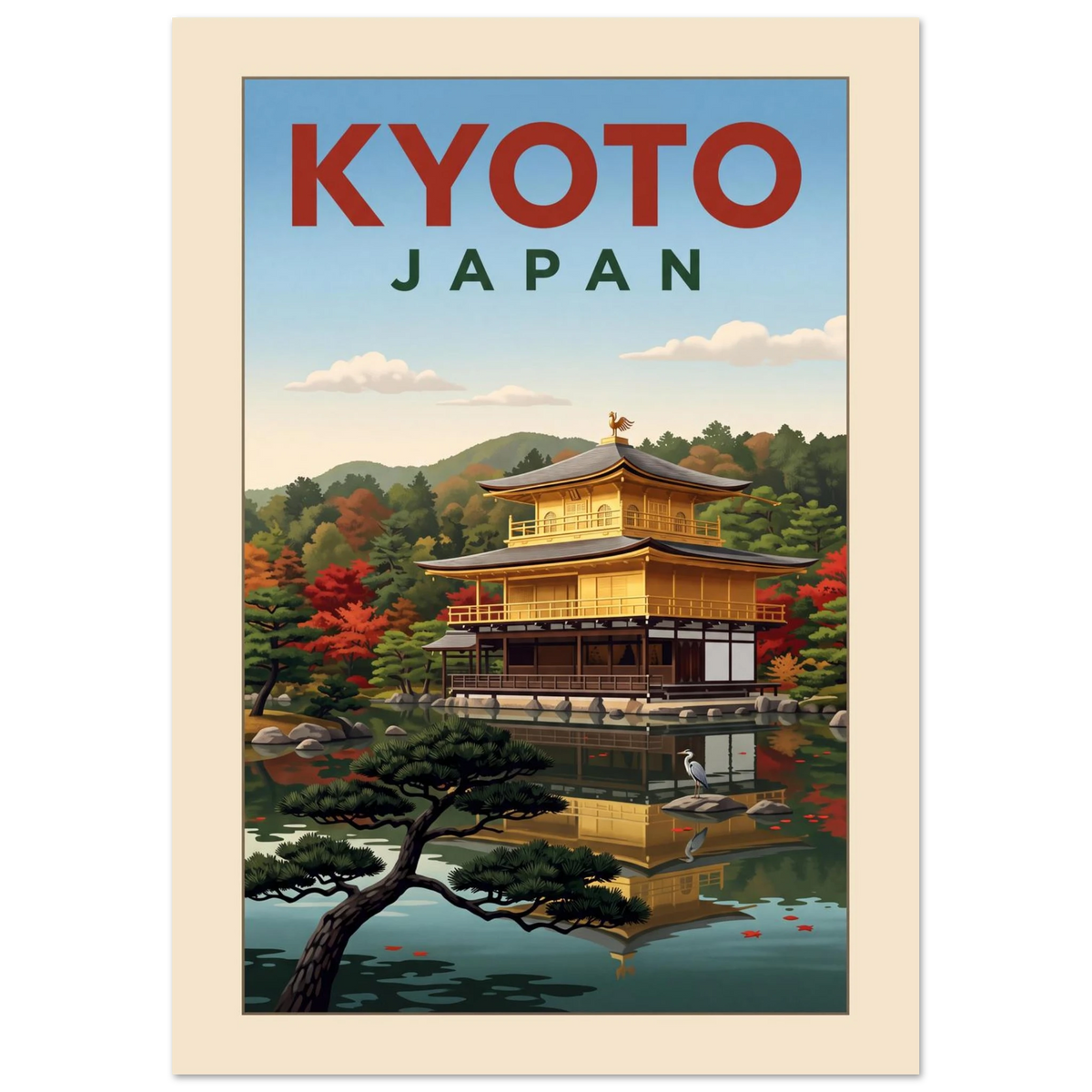 Kyoto - Japan vintage travel poster
