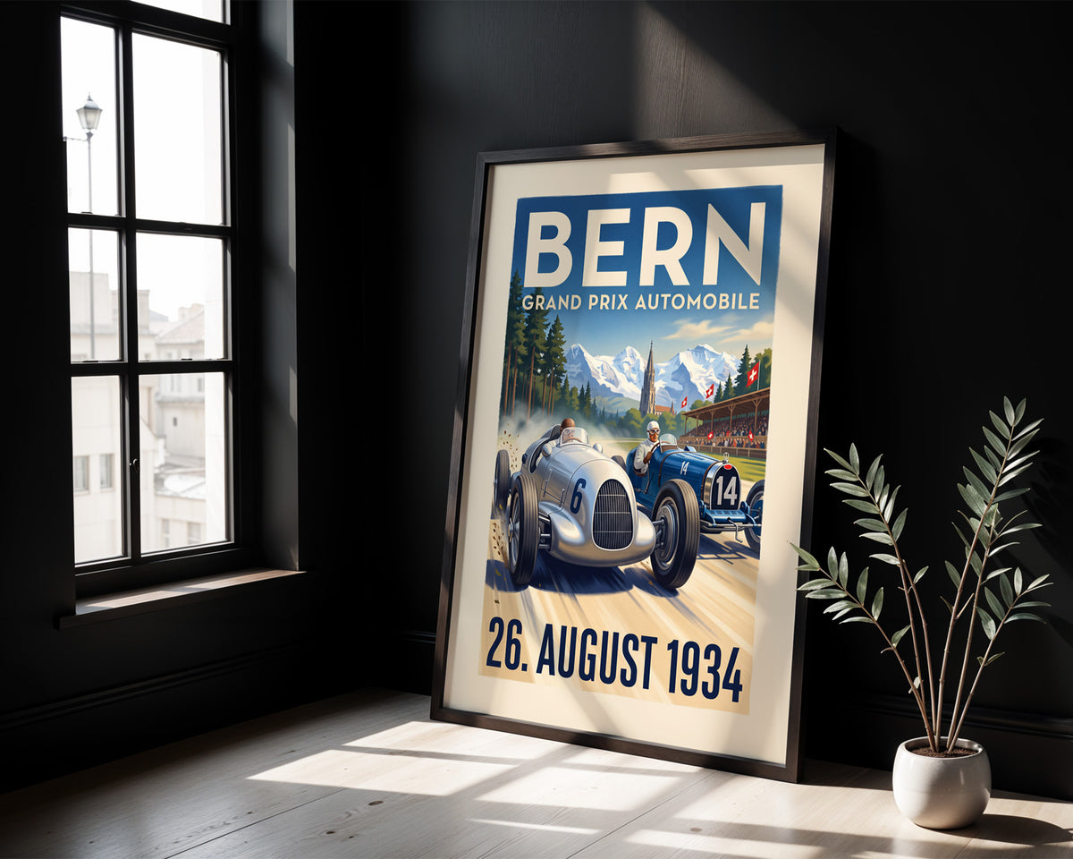 Bern 1934 Grand Prix Poster - Under the Alps