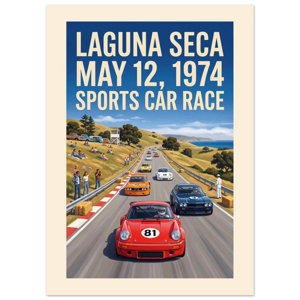 Laguna Seca 1974 - Sports Car Race vintage racing poster