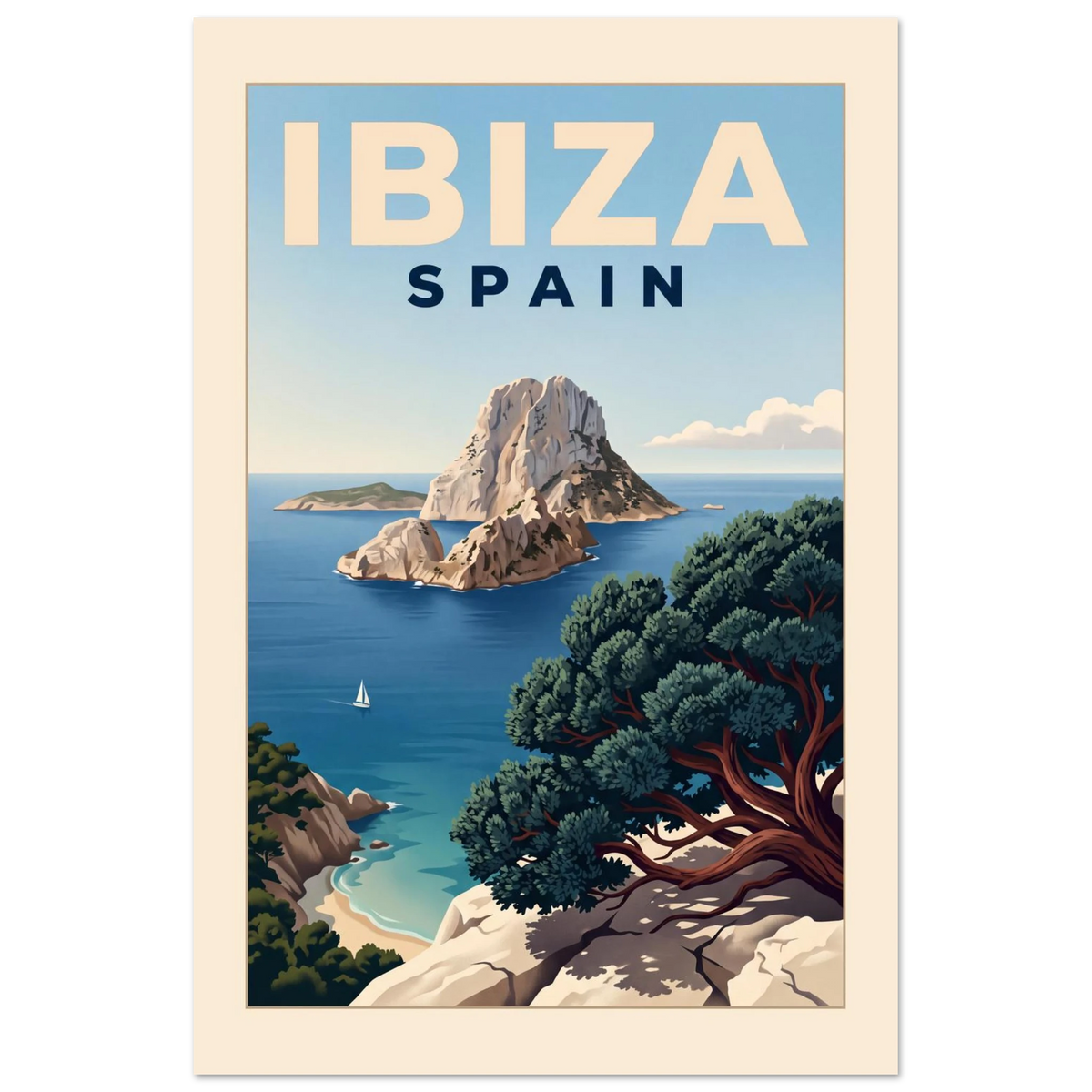 Ibiza - Spain vintage travel poster