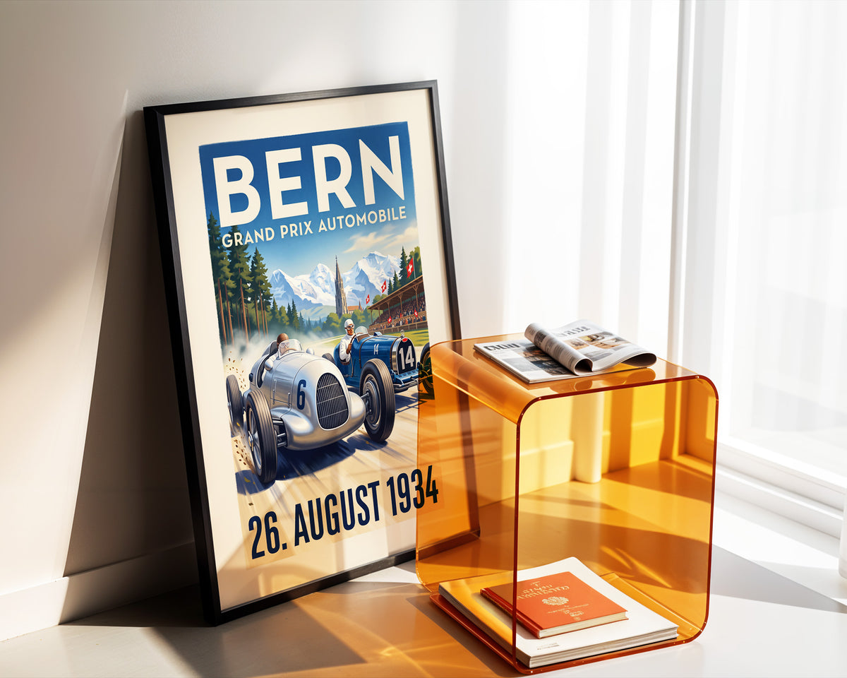 Bern 1934 Grand Prix Poster - Under the Alps