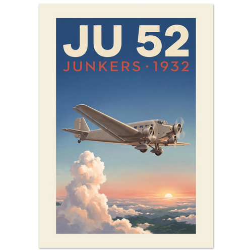Ju 52 — Junkers 1932 vintage aviation poster