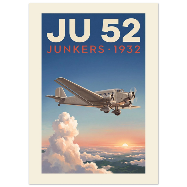 Ju 52 — Junkers 1932 vintage aviation poster