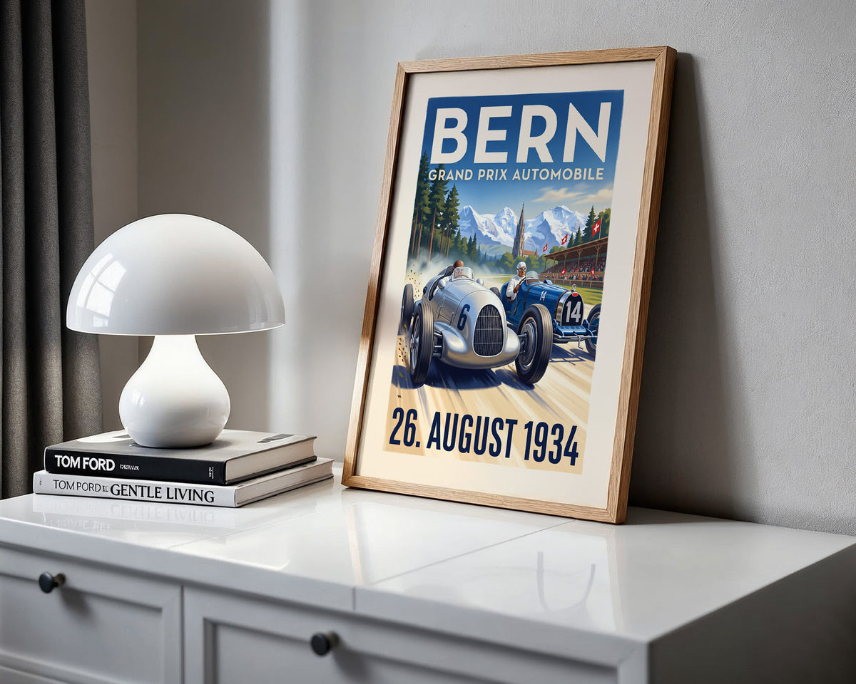 Bern 1934 Grand Prix Poster - Under the Alps