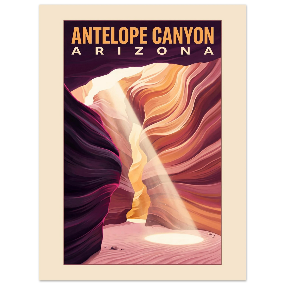 Antelope Canyon - Arizona vintage travel poster