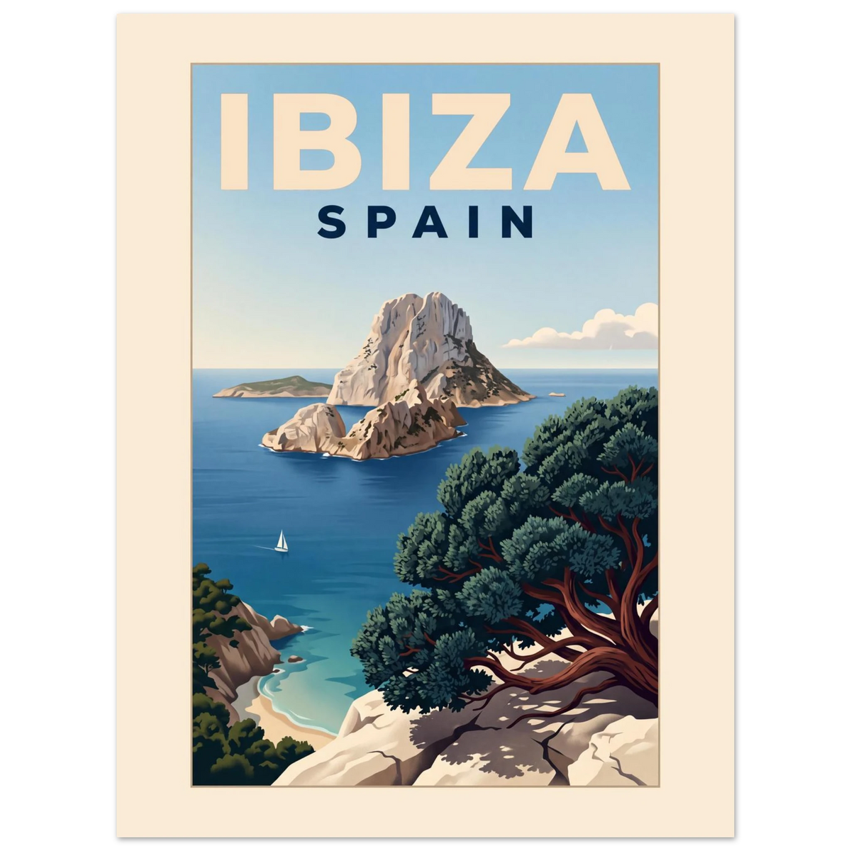 Ibiza - Spain vintage travel poster