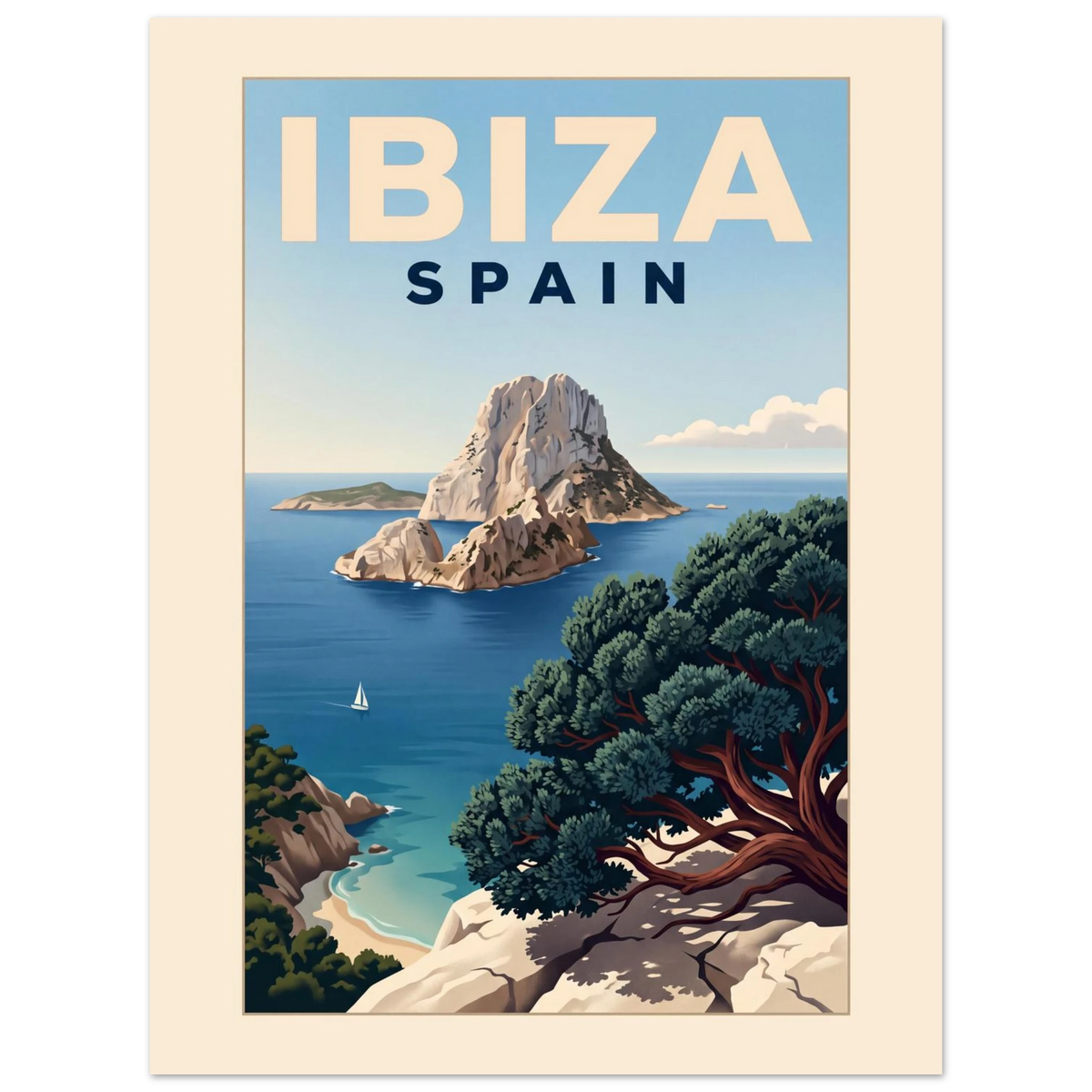 Ibiza - Spain vintage travel poster