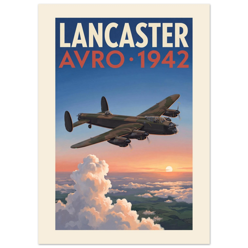 Lancaster — Avro 1942 vintage aviation poster