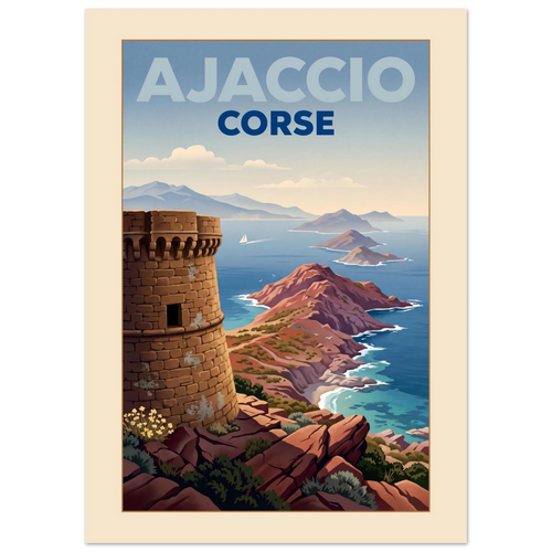 Ajaccio - Corsica vintage travel poster