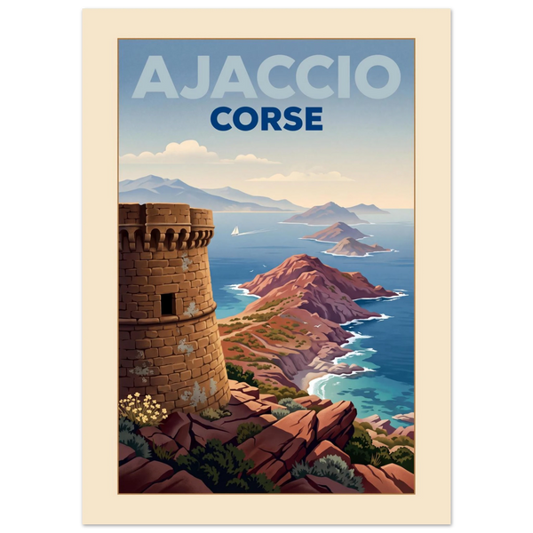Ajaccio - Corsica vintage travel poster