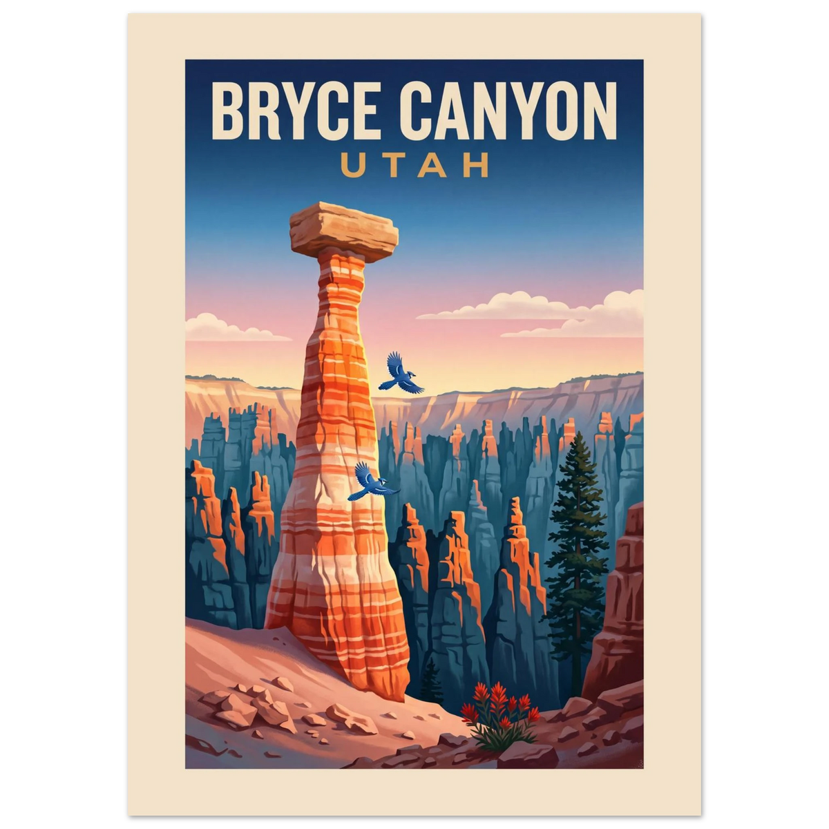 Bryce Canyon - Utah vintage travel poster