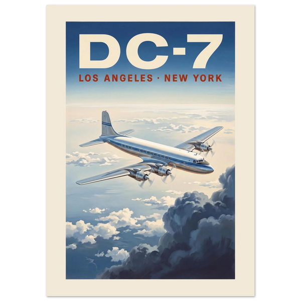 DC-7 — Los Angeles New York vintage aviation poster