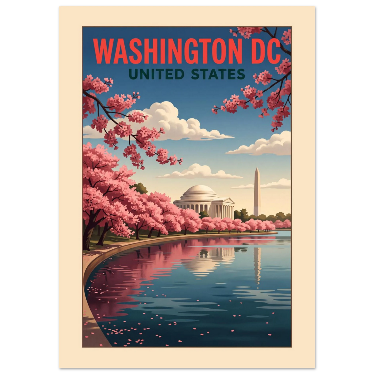 Washington DC - United States vintage travel poster