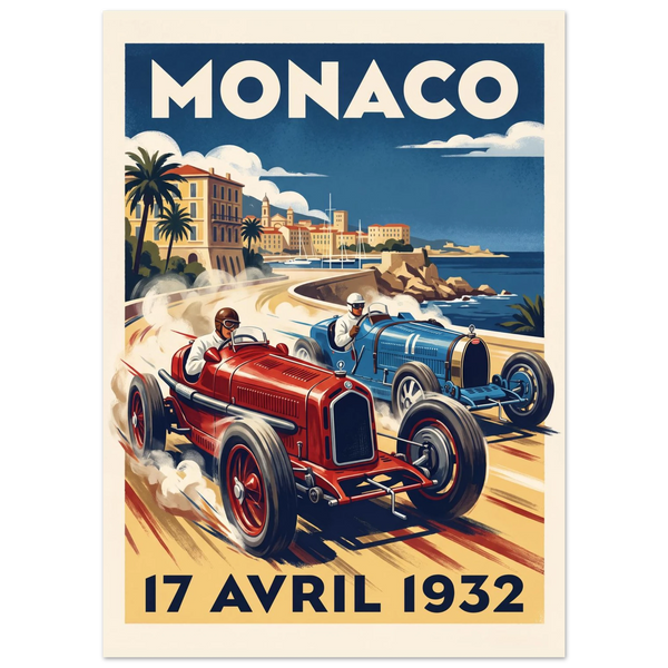 Monaco 1932 vintage racing poster