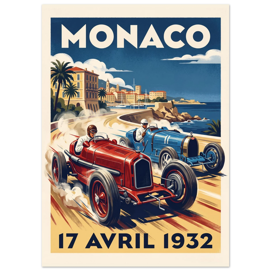 Monaco 1932 vintage racing poster