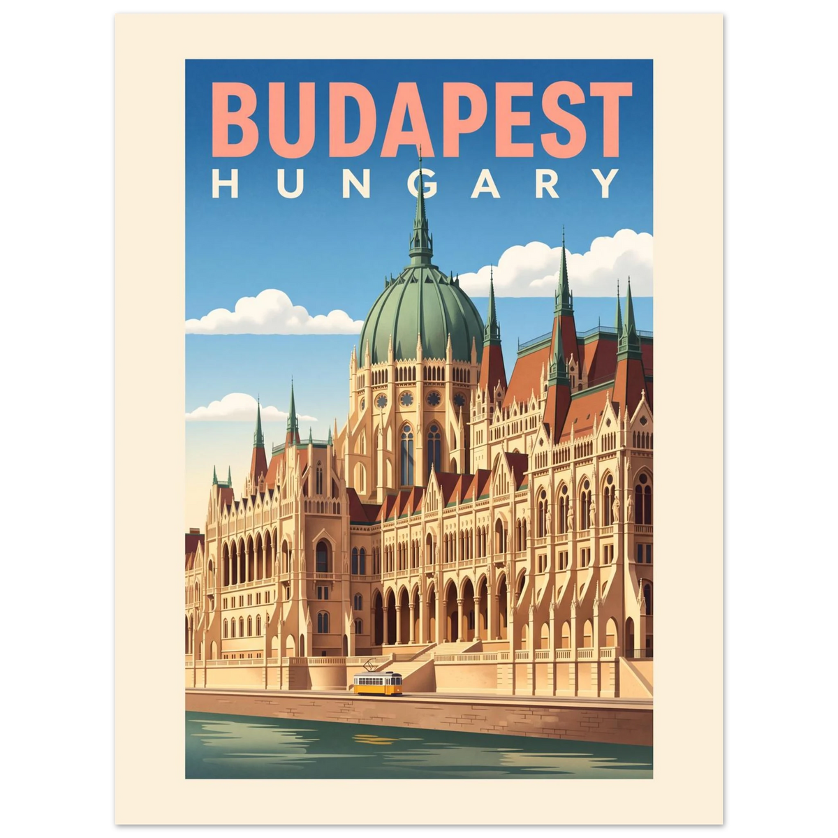 Budapest - Hungary vintage travel poster