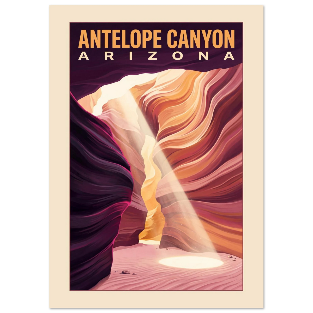 Antelope Canyon - Arizona vintage travel poster