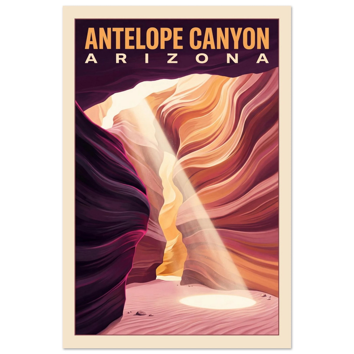 Antelope Canyon - Arizona vintage travel poster