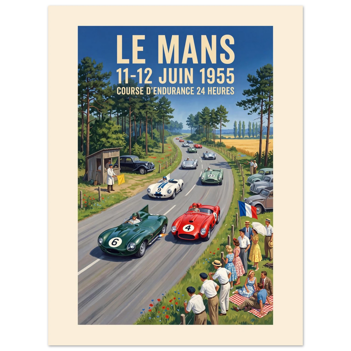 Le Mans 1955 — Daylight Head-On poster
