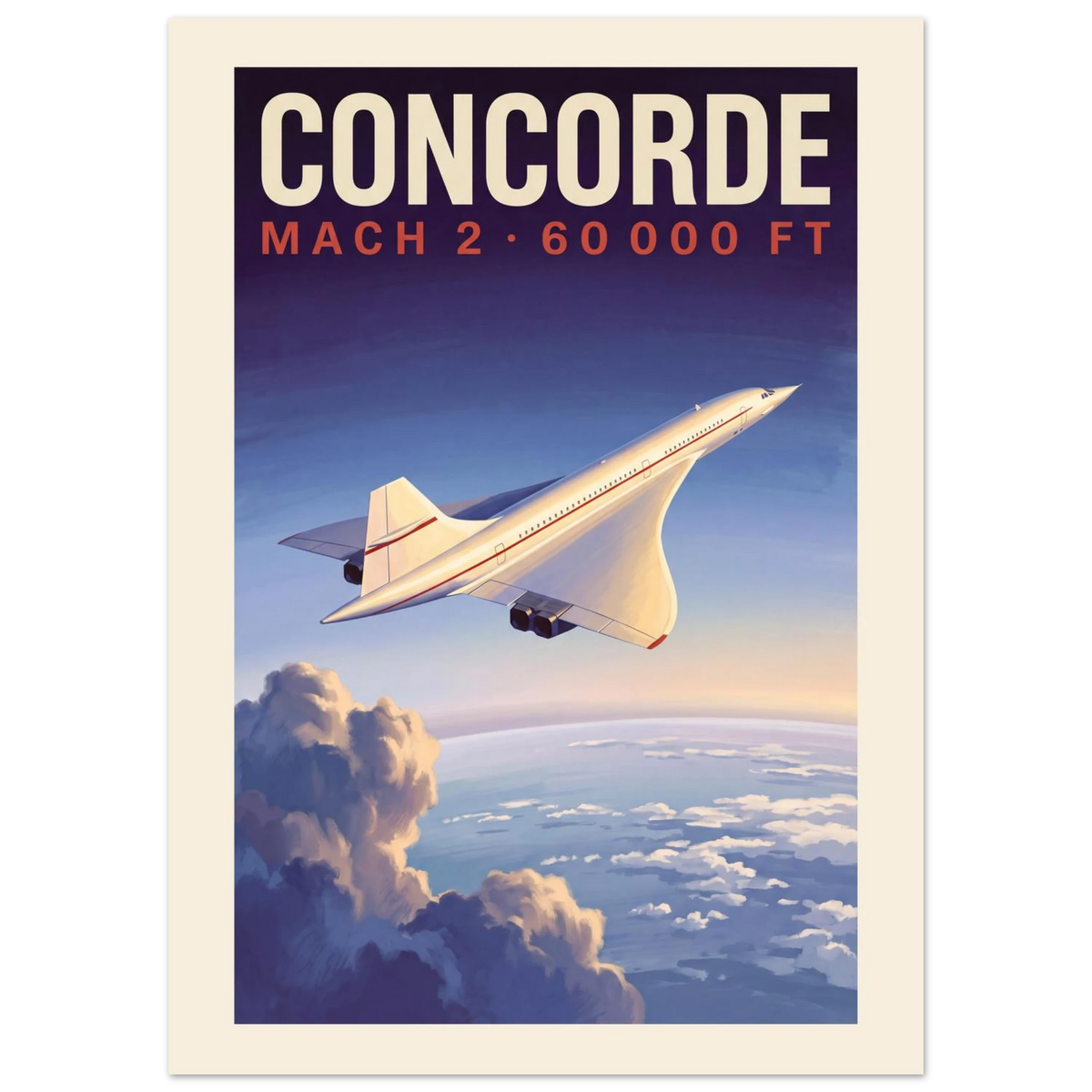Concorde — Mach 2 · 60 000 ft poster