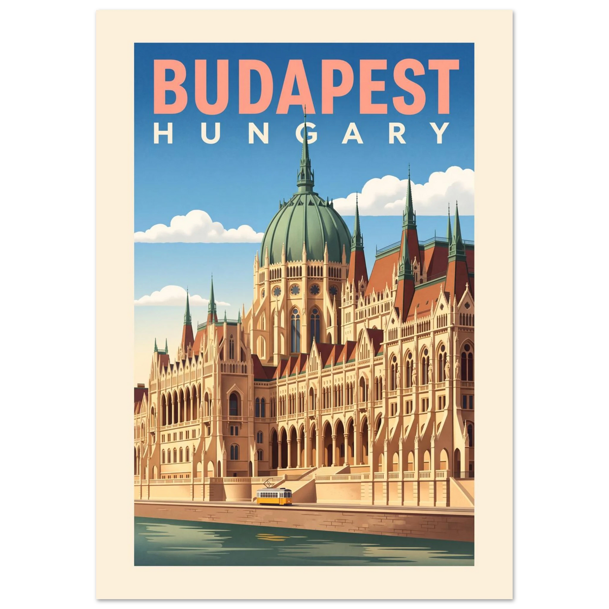 Budapest - Hungary vintage travel poster