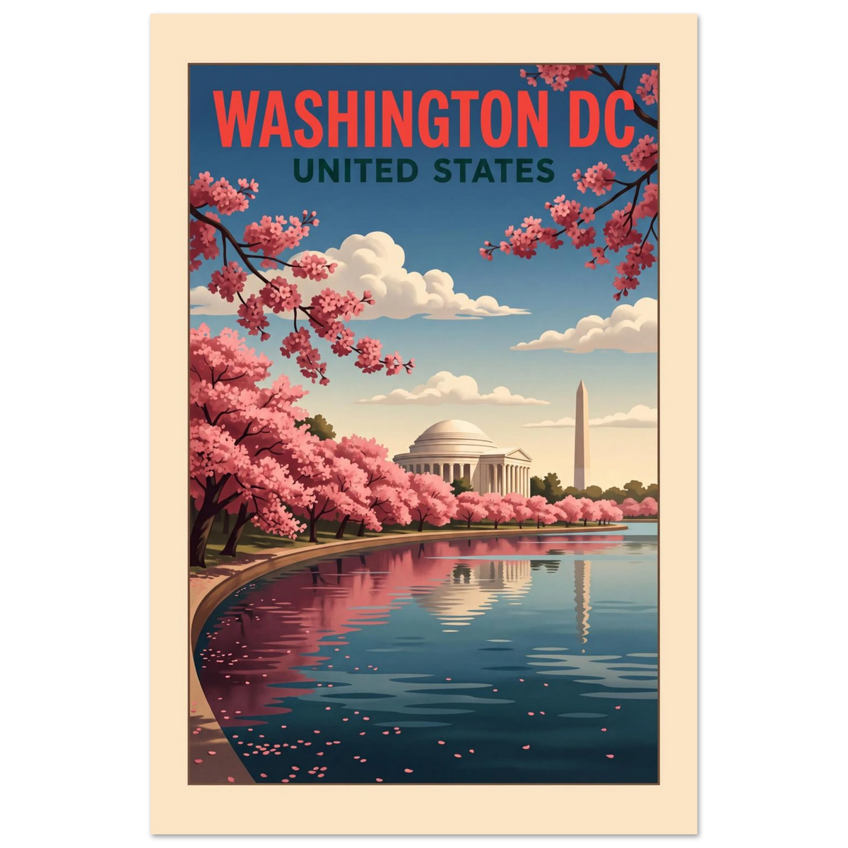 Washington DC - United States vintage travel poster