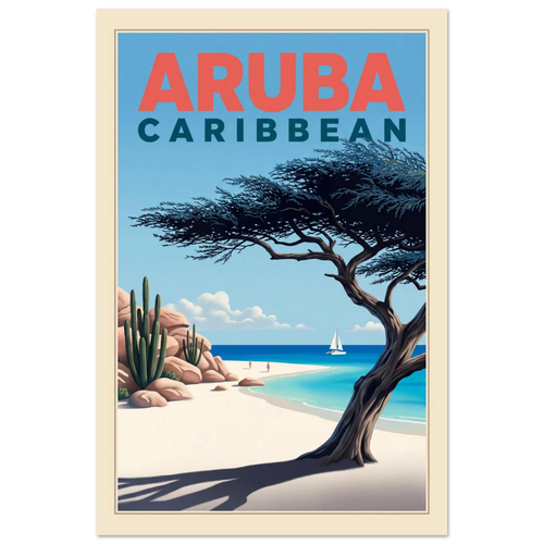 Aruba - Caribbean vintage travel poster