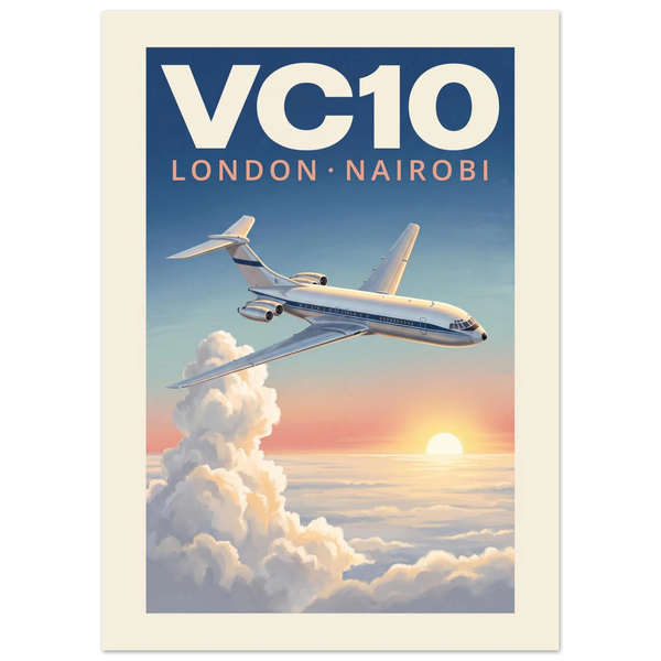 VC10 — London Nairobi vintage aviation poster