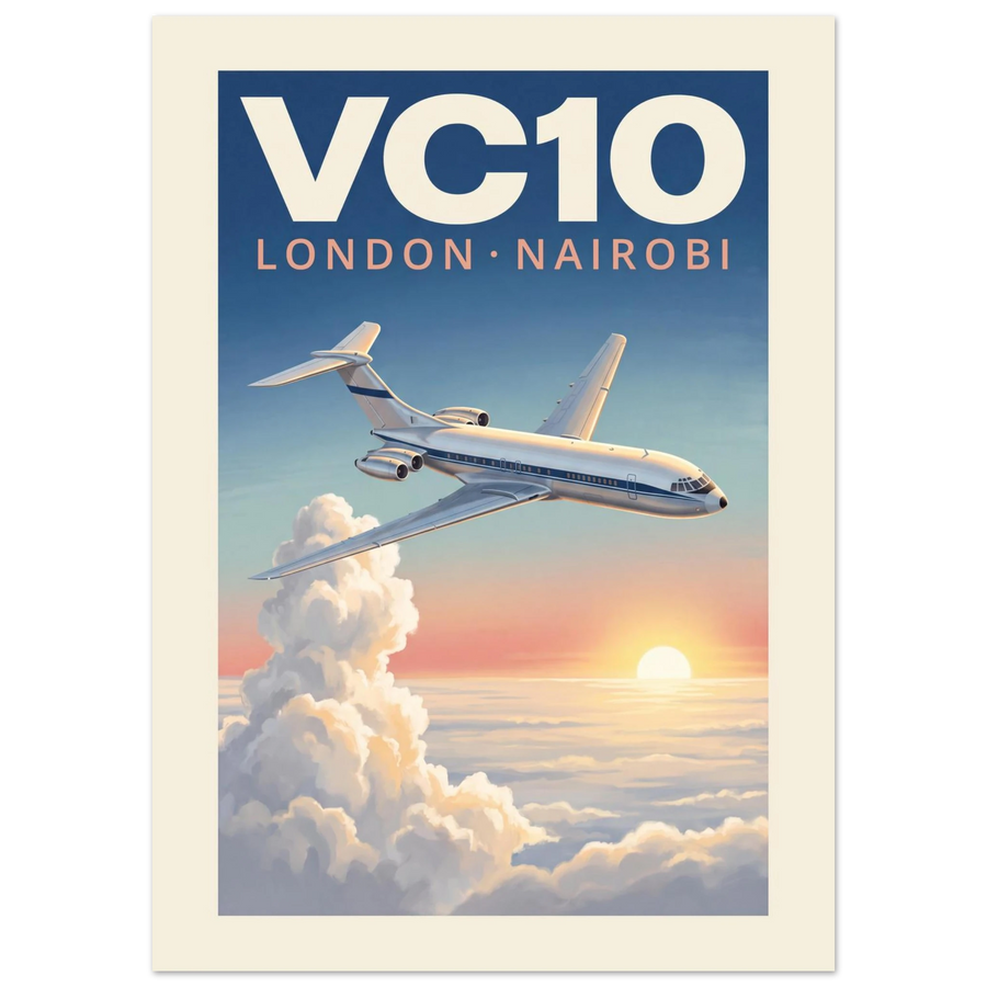 VC10 — London Nairobi vintage aviation poster
