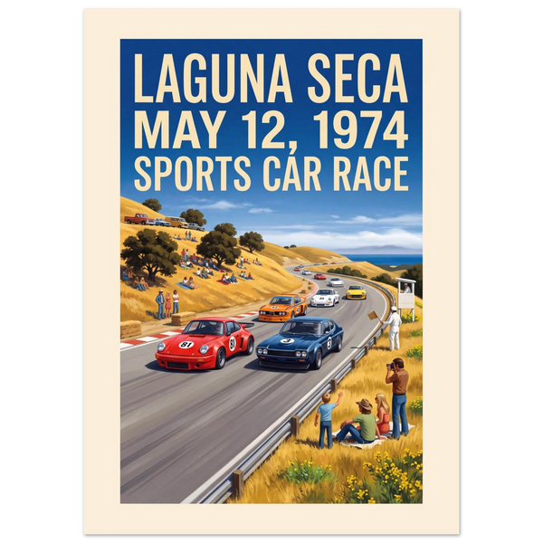 Laguna Seca 1974 - Sports Car Race vintage racing poster