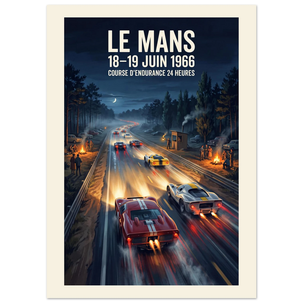 Le Mans 1966 - Night Race vintage racing poster