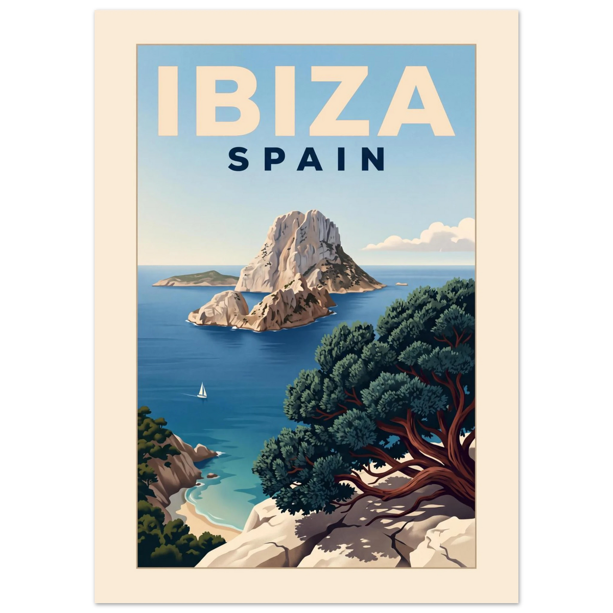 Ibiza - Spain vintage travel poster