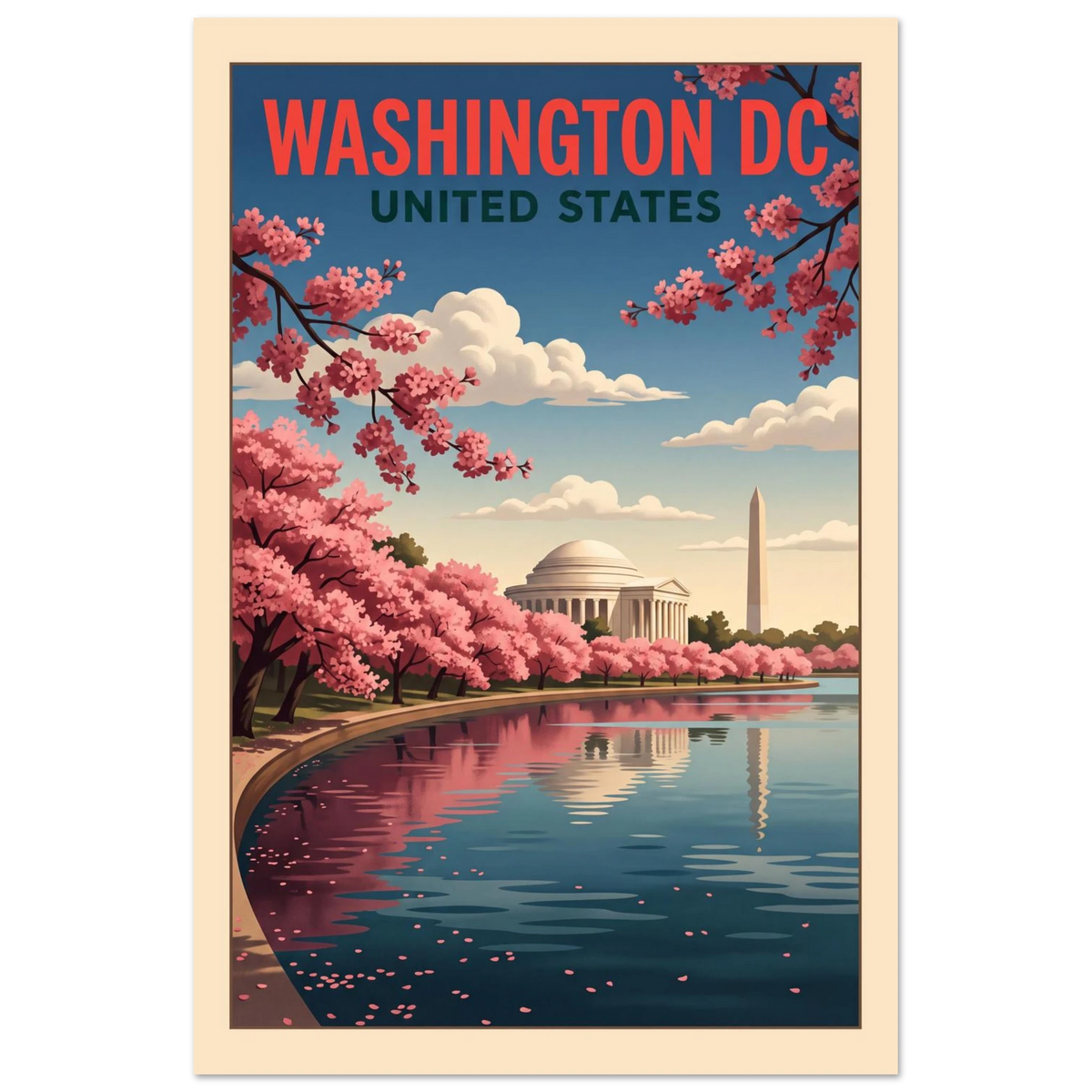 Washington DC - United States vintage travel poster