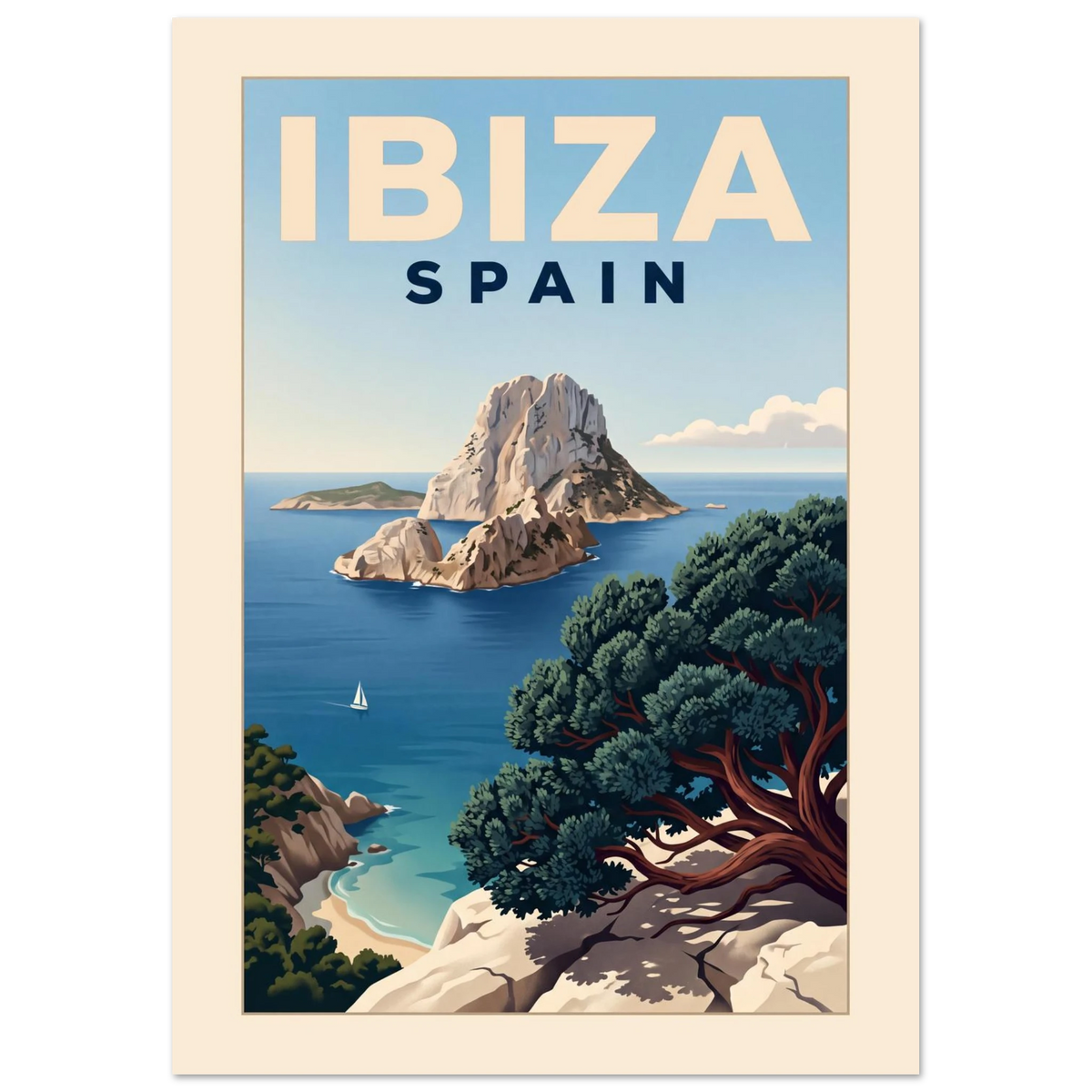 Ibiza - Spain vintage travel poster