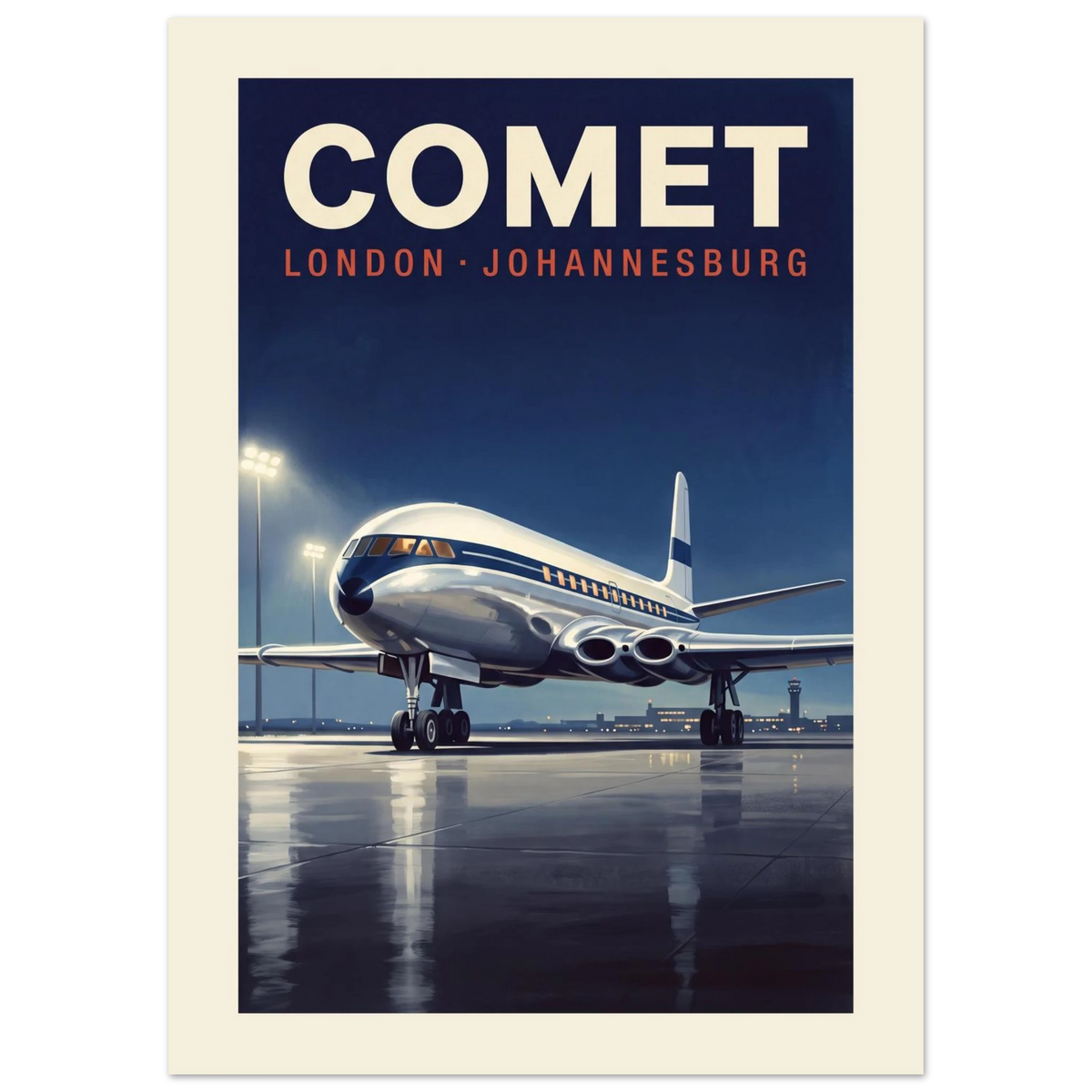Comet — London Johannesburg vintage aviation poster
