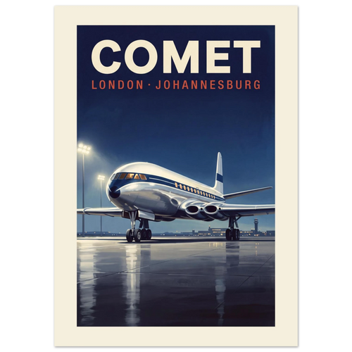 Comet — London Johannesburg vintage aviation poster