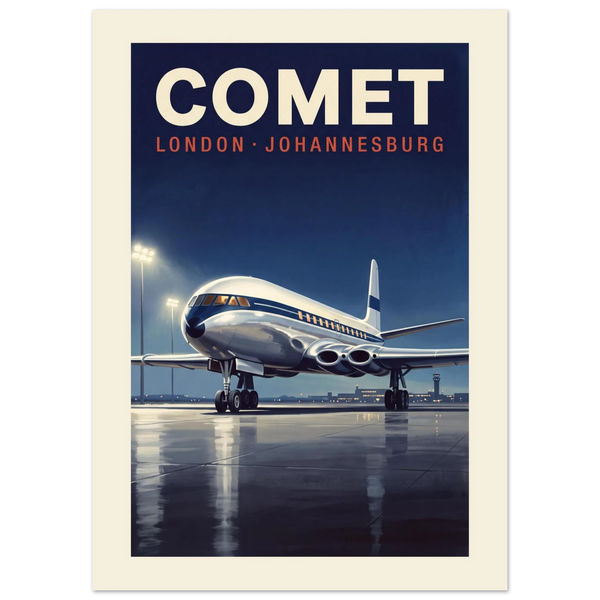 Comet — London Johannesburg vintage aviation poster