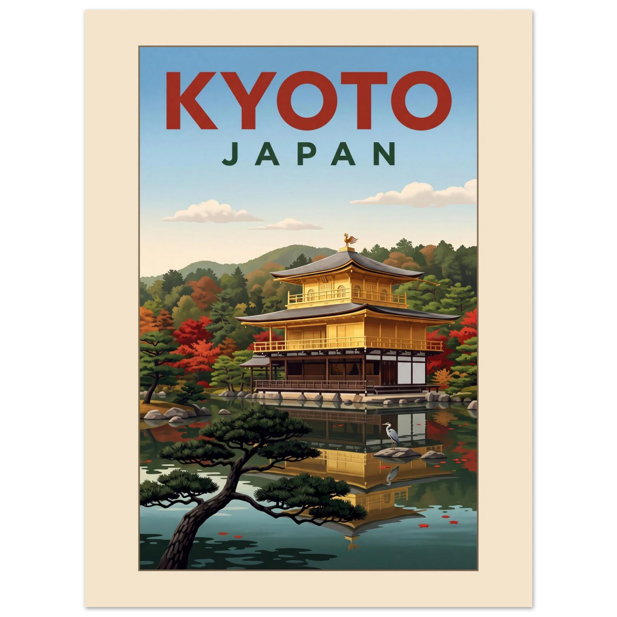 Kyoto - Japan vintage travel poster